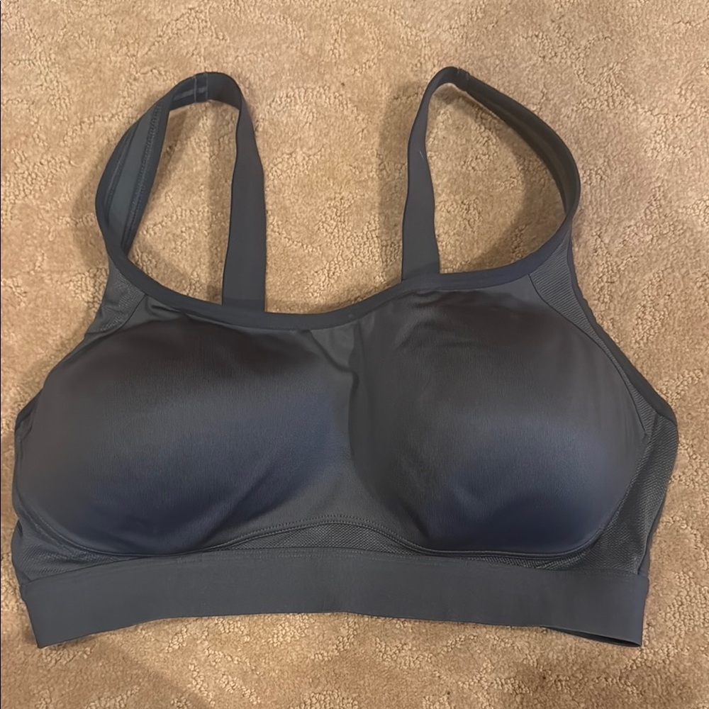 All in Motion Gray Sports Bra with Wide Straps and Full Coverage